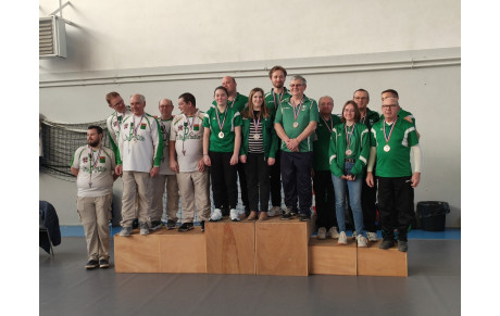 Podium des 2 equipes de la compagnie a la ronde de l'aisne 2023